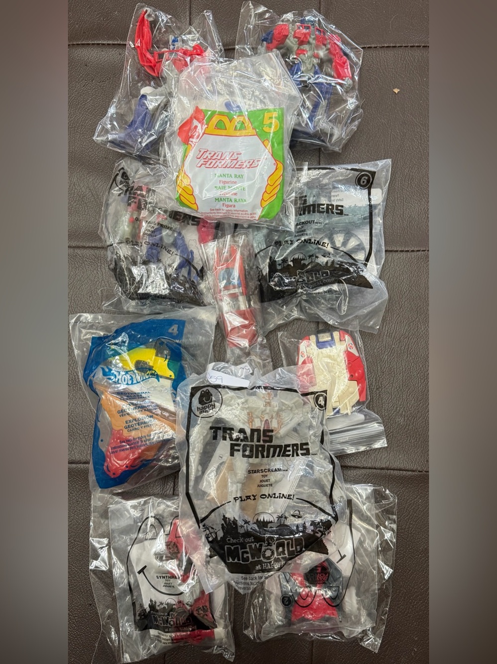 Lot of 11 Transformers and Hot Wheels McDonalds Toys